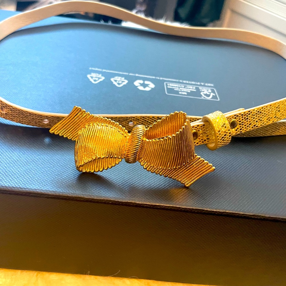 Lilly Pulitzer Gold Textured Bow Belt